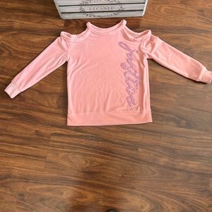 Justice Activewear cold shoulder velour sweatshirt